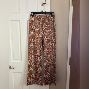 Cider flower print flare pants size M